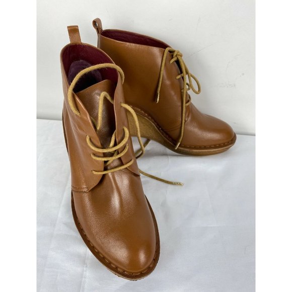 MARC BY MARC JACOBS Brown Tan Luxury Leather Wedge Women Boots Sz 40 (9.5 USA) - Picture 8 of 11